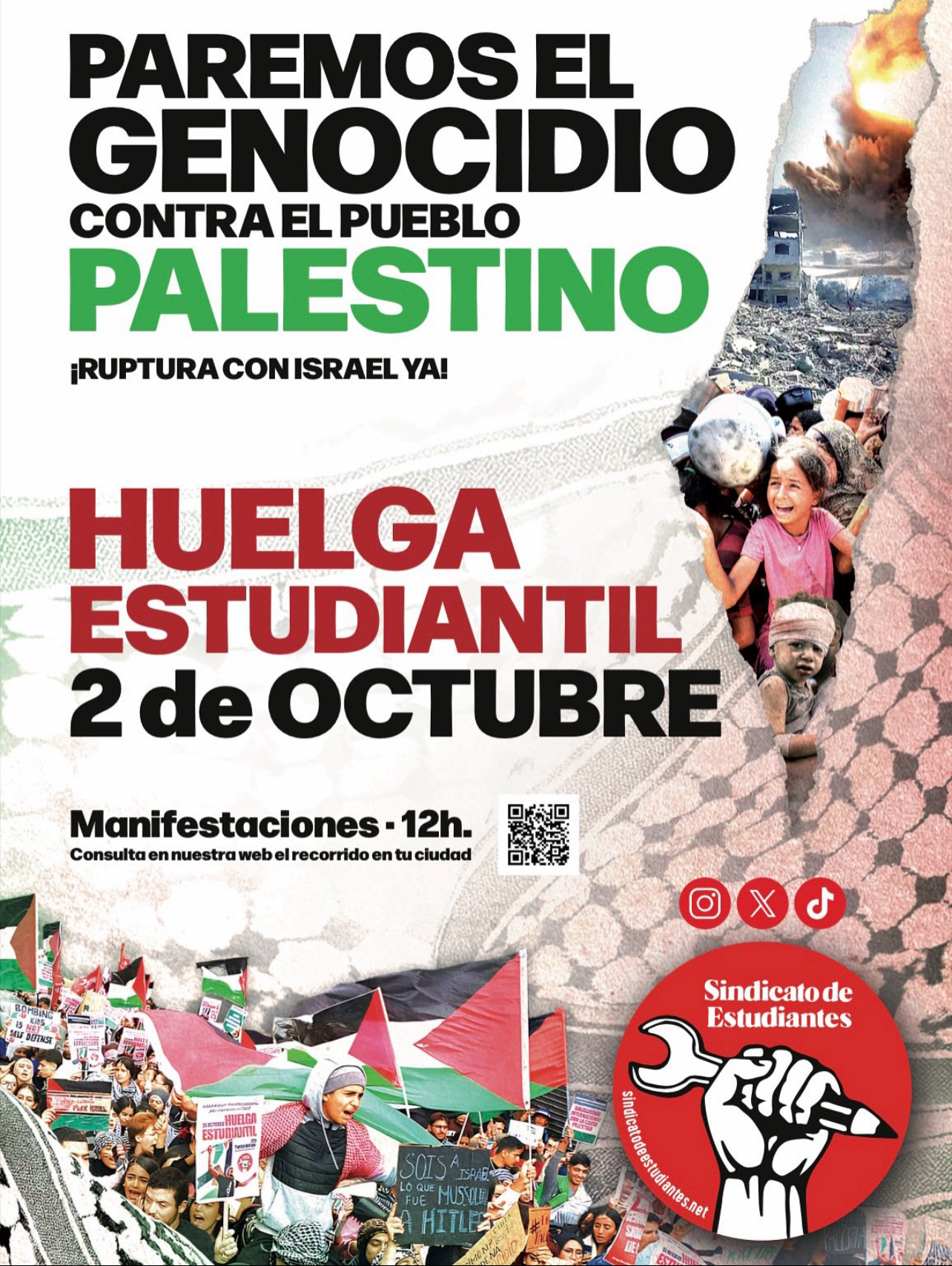 manifestacion estudiantes contra el genocidio
