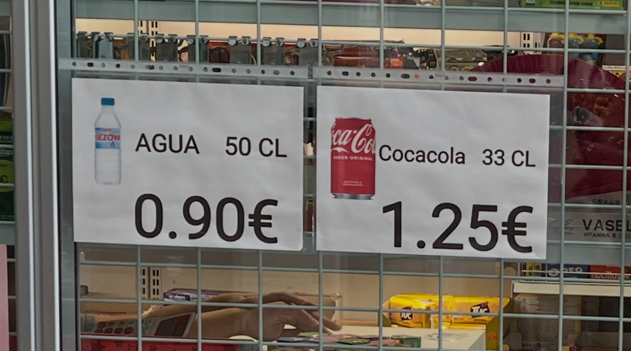 precios bebidas hospital publico madrid